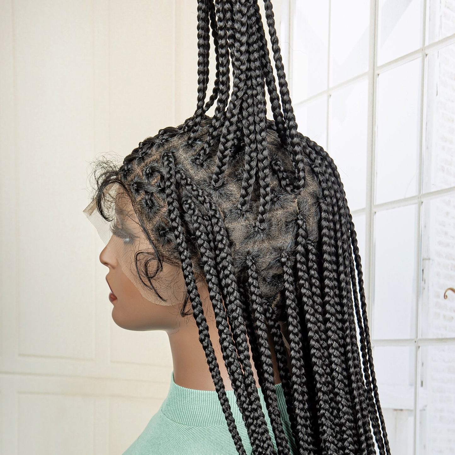 Knotless Cornrow Lace Box Braided Full Lace Synthetic Wigs - Supreme Lush Hair