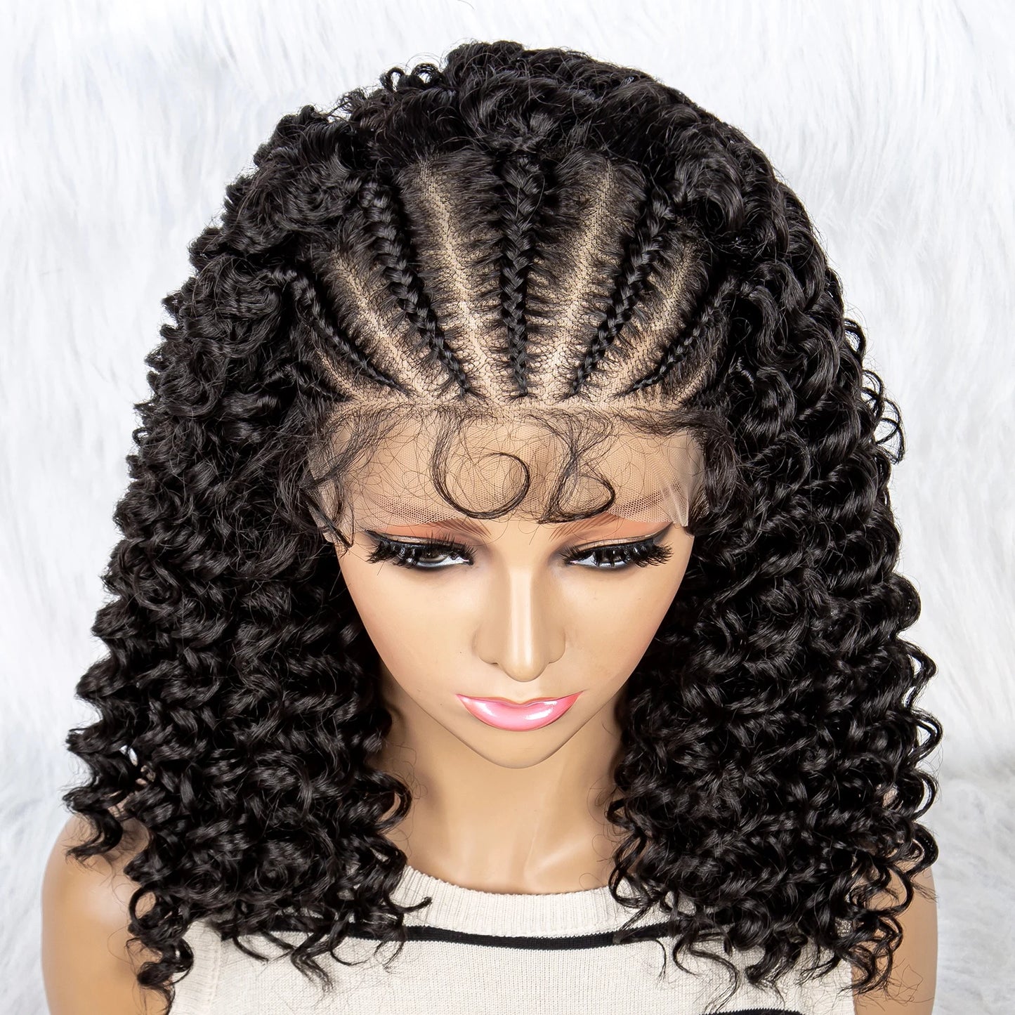 Lace Front Kinky Curly Cornrow Hair - Supreme Lush Hair