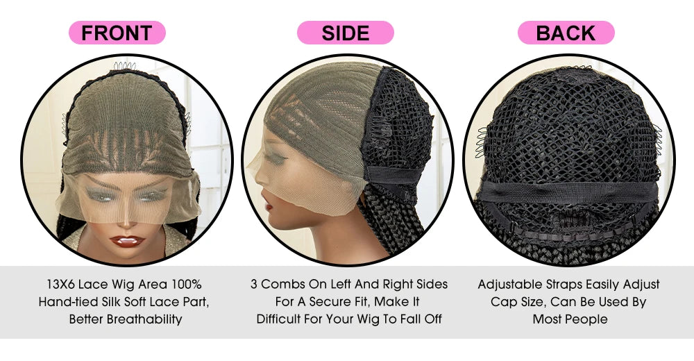 Lace Frontal Afro Synthetic Braided Cornrow Wigs