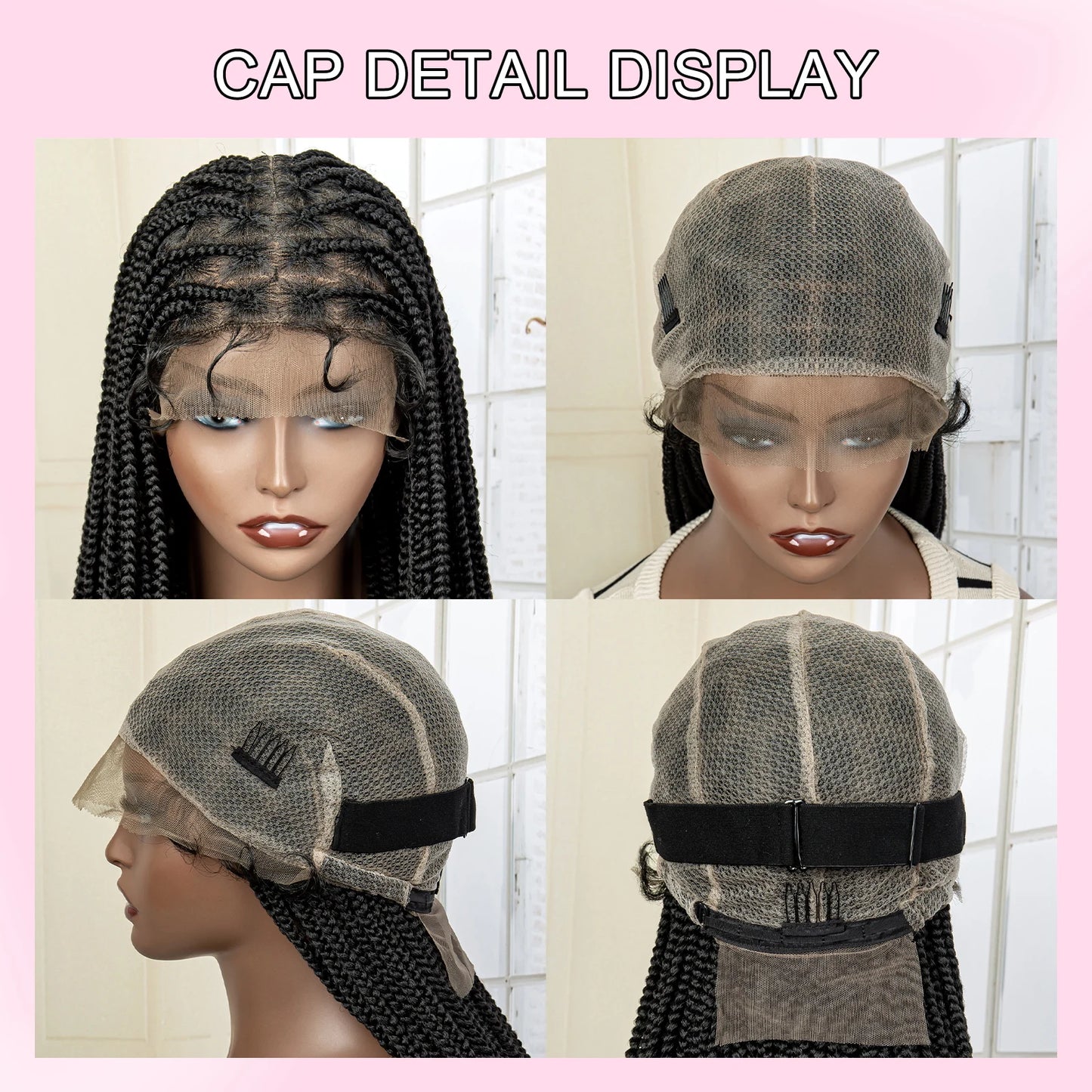 Synthetic Knotless Braided with Baby Hair Lace Frontal