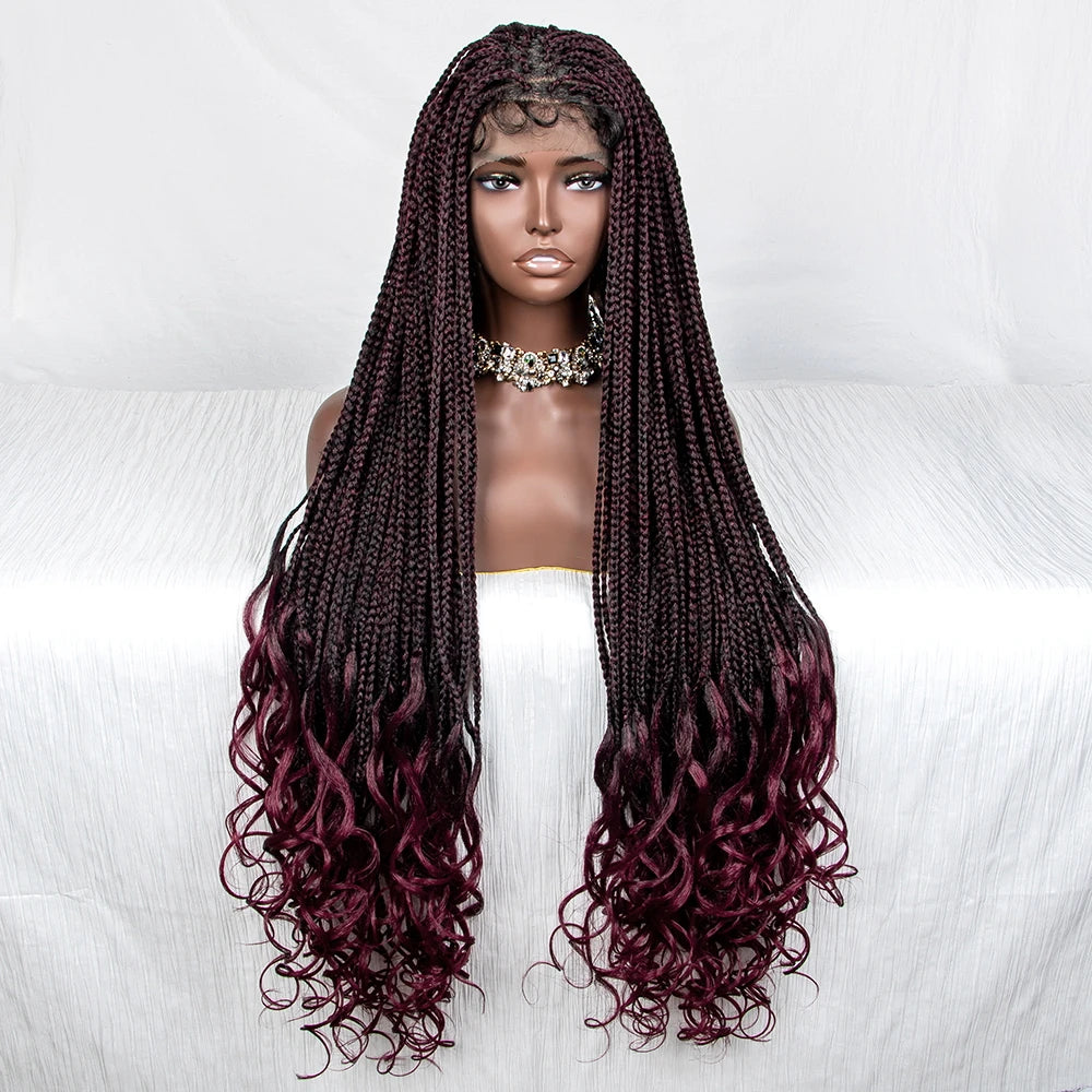 Water Wave Braided Synthetic Lace Front Wig with Baby Hair - Supreme Lush Hair
