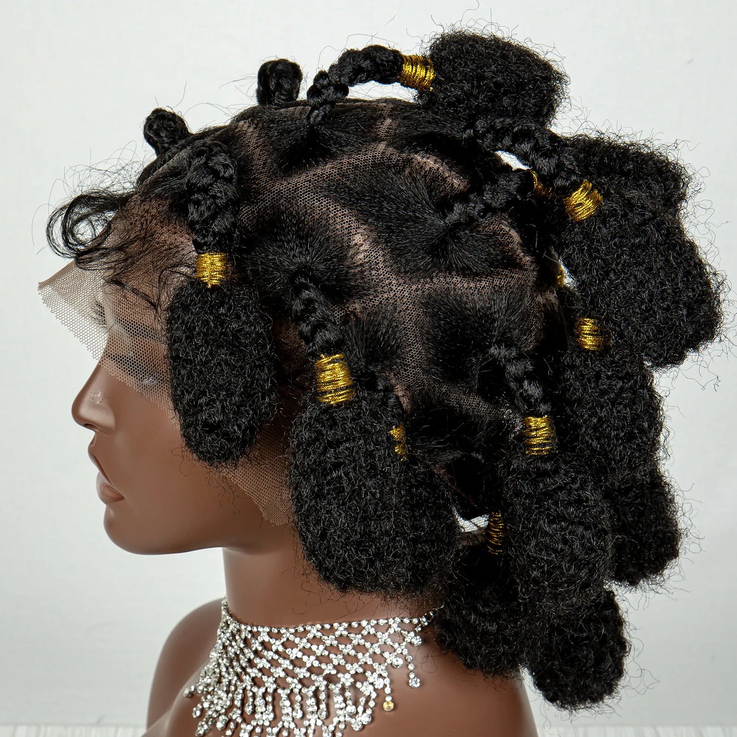 Short Bantu Braided Knotless Box Braided Synthetic Full Lace