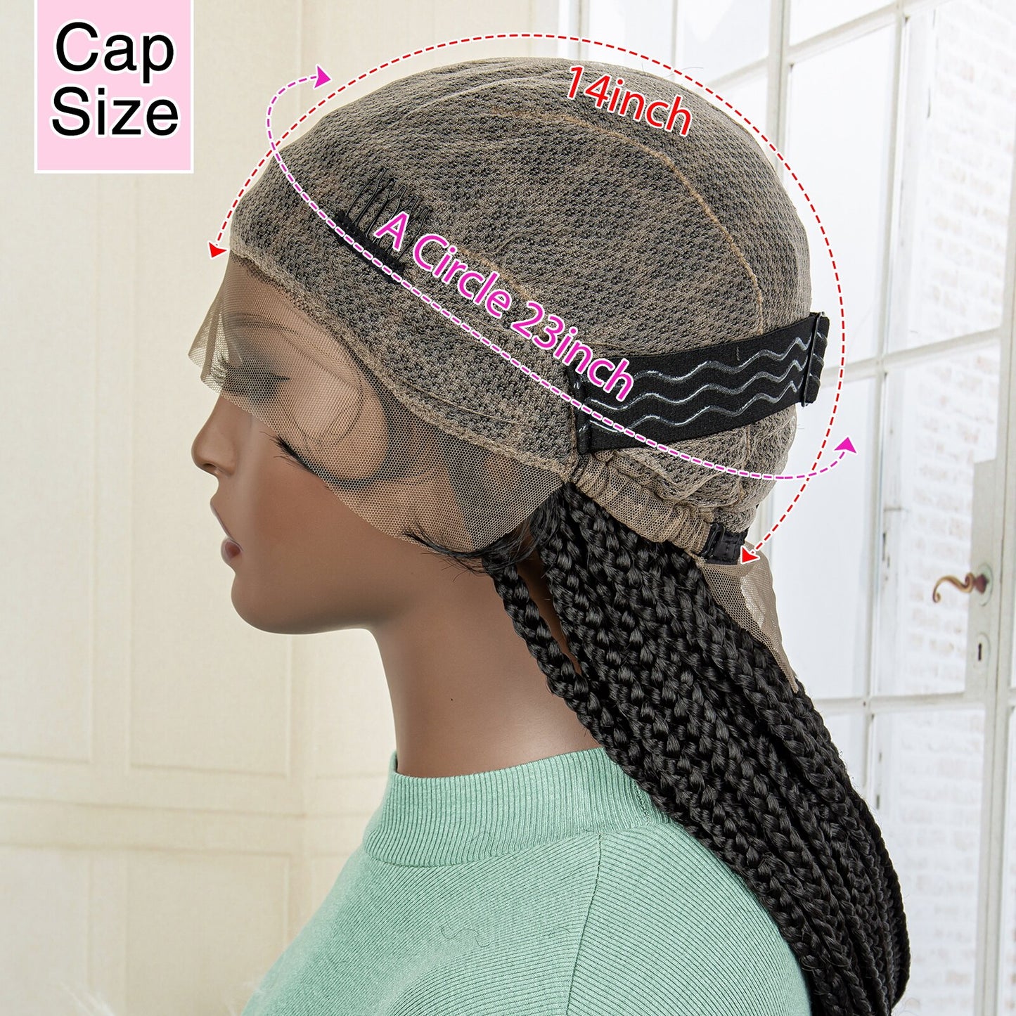 Knotless Cornrow Lace Box Braided Full Lace Synthetic Wigs - Supreme Lush Hair