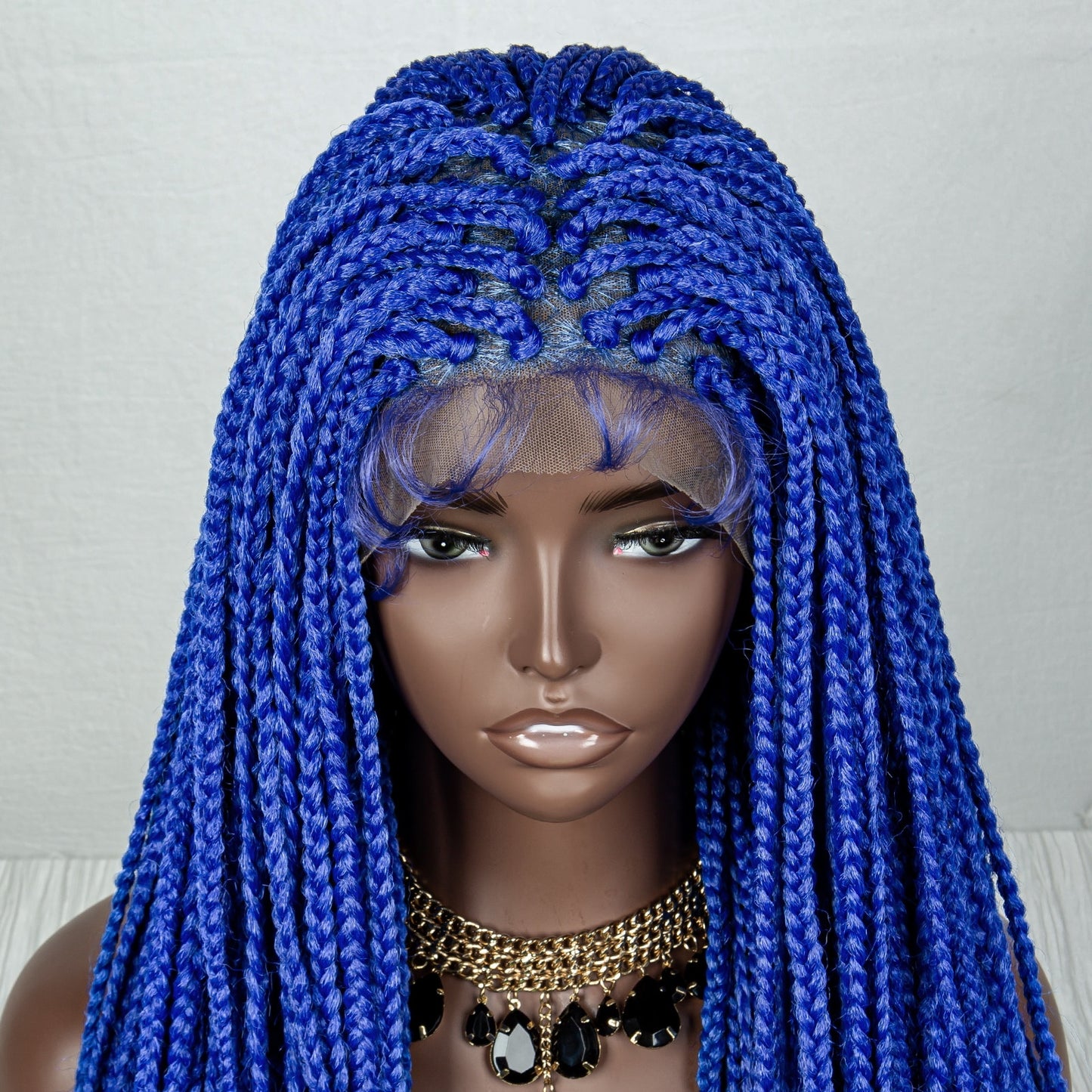 36 Inches Long Braided Wigs Synthetic Lace Front - Supreme Lush Hair
