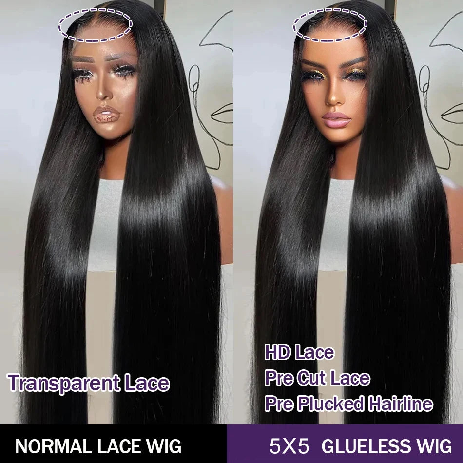 180% Bone Straight Glueless Ready To Wear Pre Plucked Wig