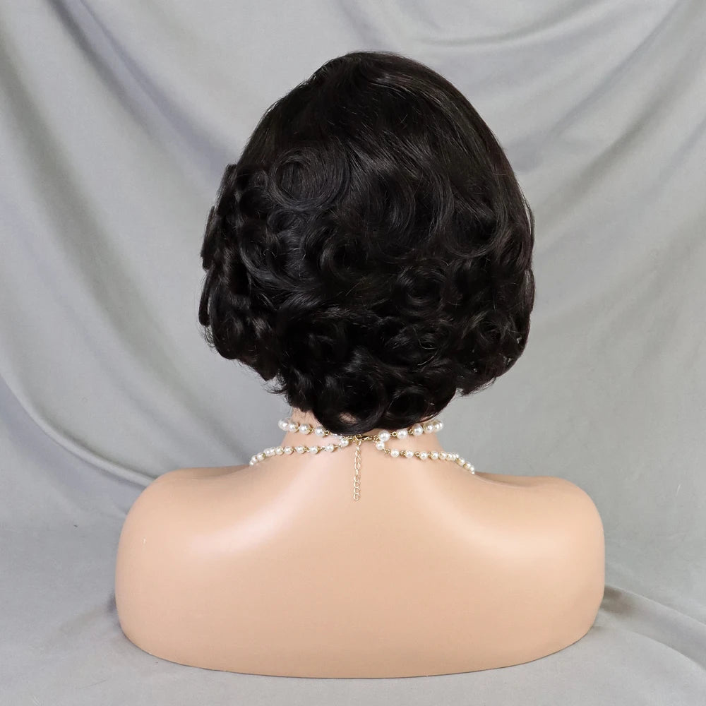 Pixie Cut Wig Short Bob Human Hair Transparent Lace Human Hair
