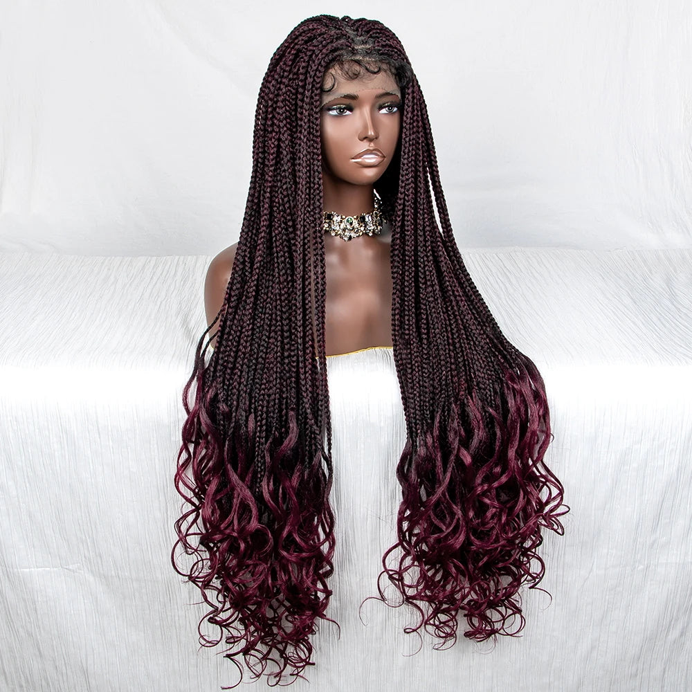 Water Wave Braided Synthetic Lace Front Wig with Baby Hair - Supreme Lush Hair