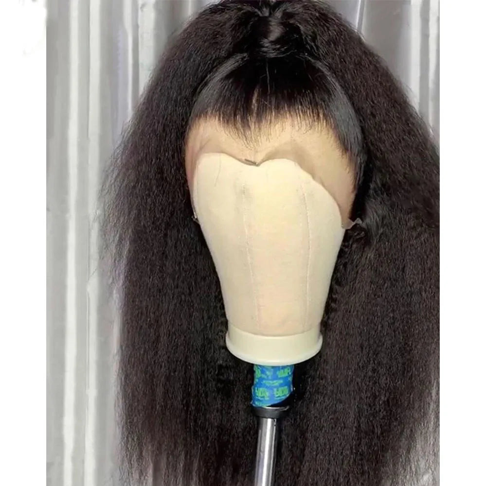 Kinky Straight Black Lace Front Short Wig - Supreme Lush Hair