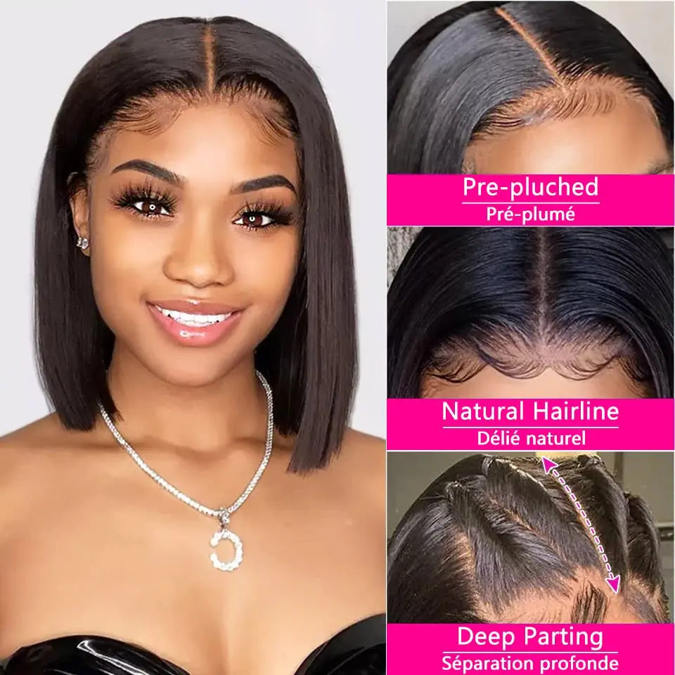 Straight Short Bob Wig Remy Human Hai