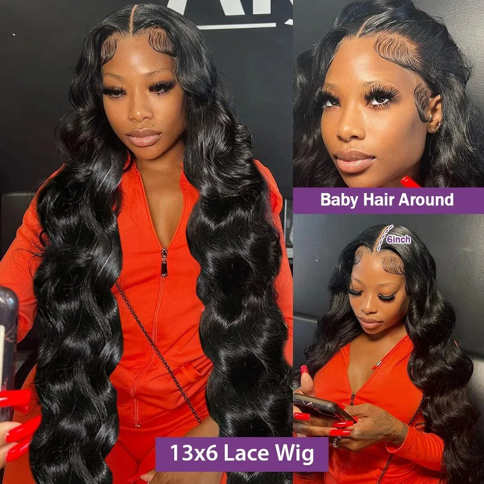 250 Density Body Wave 13x6 HD Lace Front Human Remy Hair 30 40 Inch 13x4 Transparent Lace Frontal Wig Brazilian For Black Women