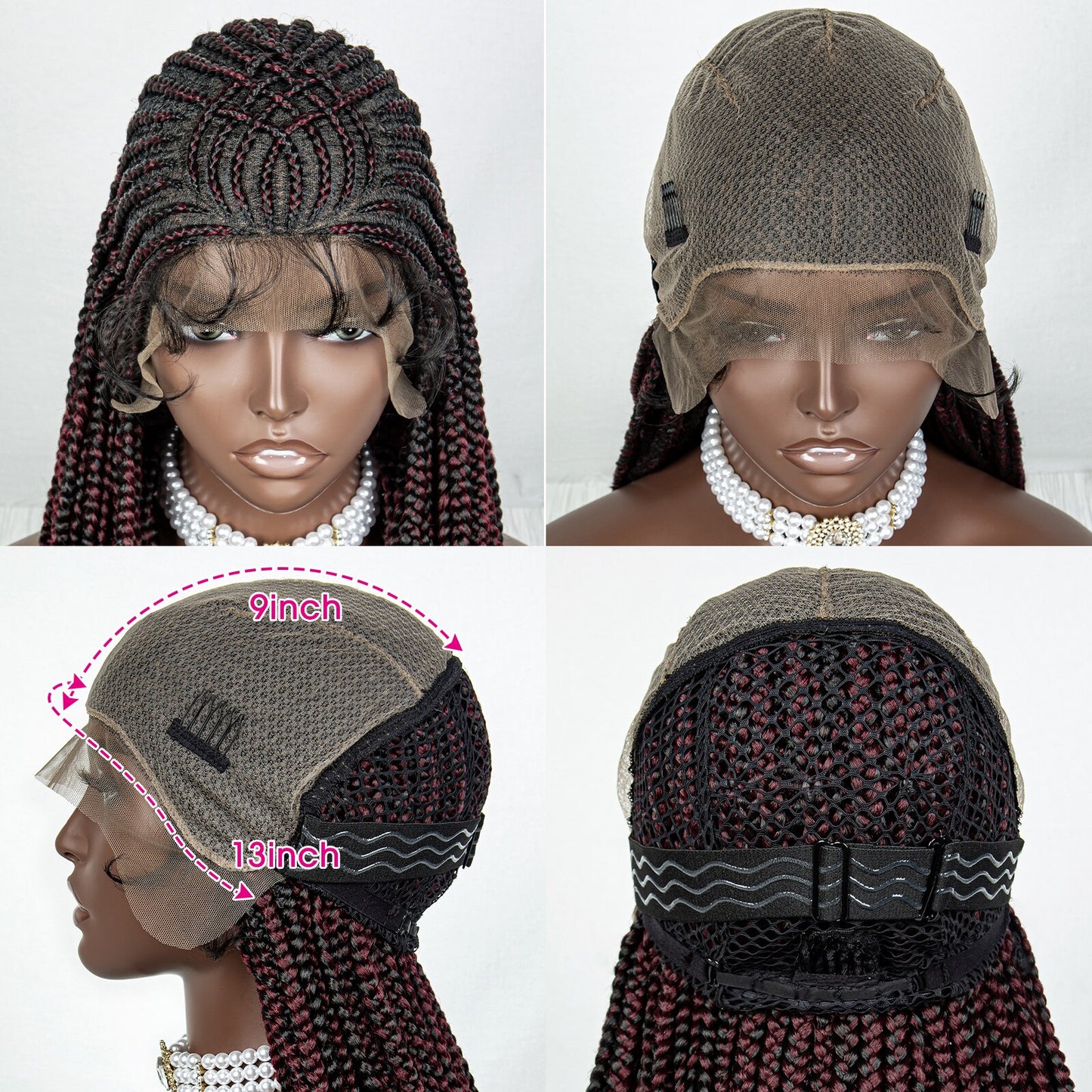 Lace Front Braided Long Cornrow Synthetic Box Braids - Supreme Lush Hair
