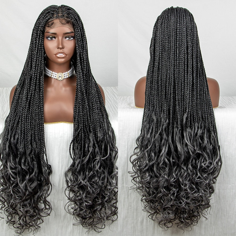 36 Inches Lace Front Long Braided Wig - Supreme Lush Hair