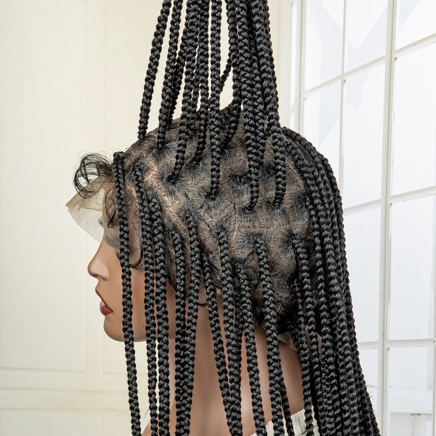 Synthetic Knotless Braided with Baby Hair Lace Frontal