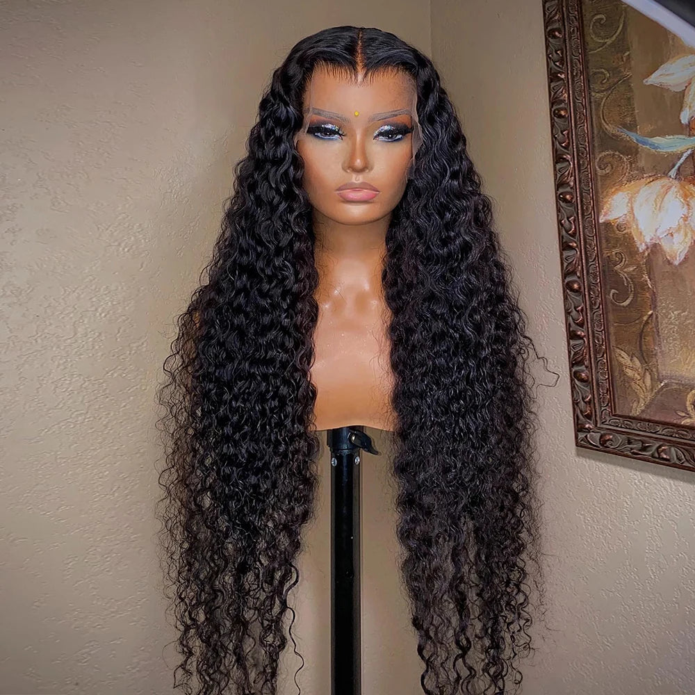 Water Curly Human Hair Brazilian Loose Deep Wave Lace Frontal Wig - Supreme Lush Hair