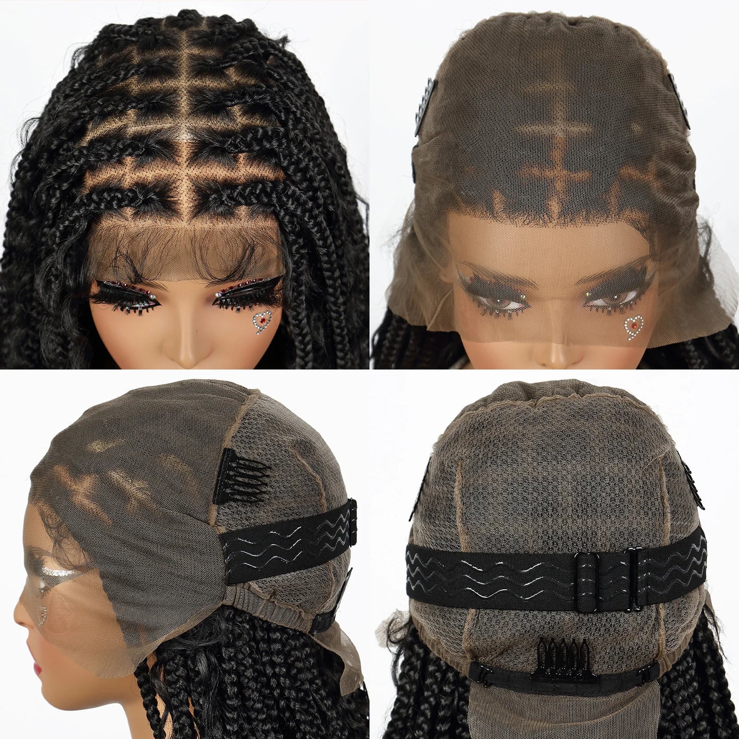 Full Lace Knotless Box Braided Curly Wig