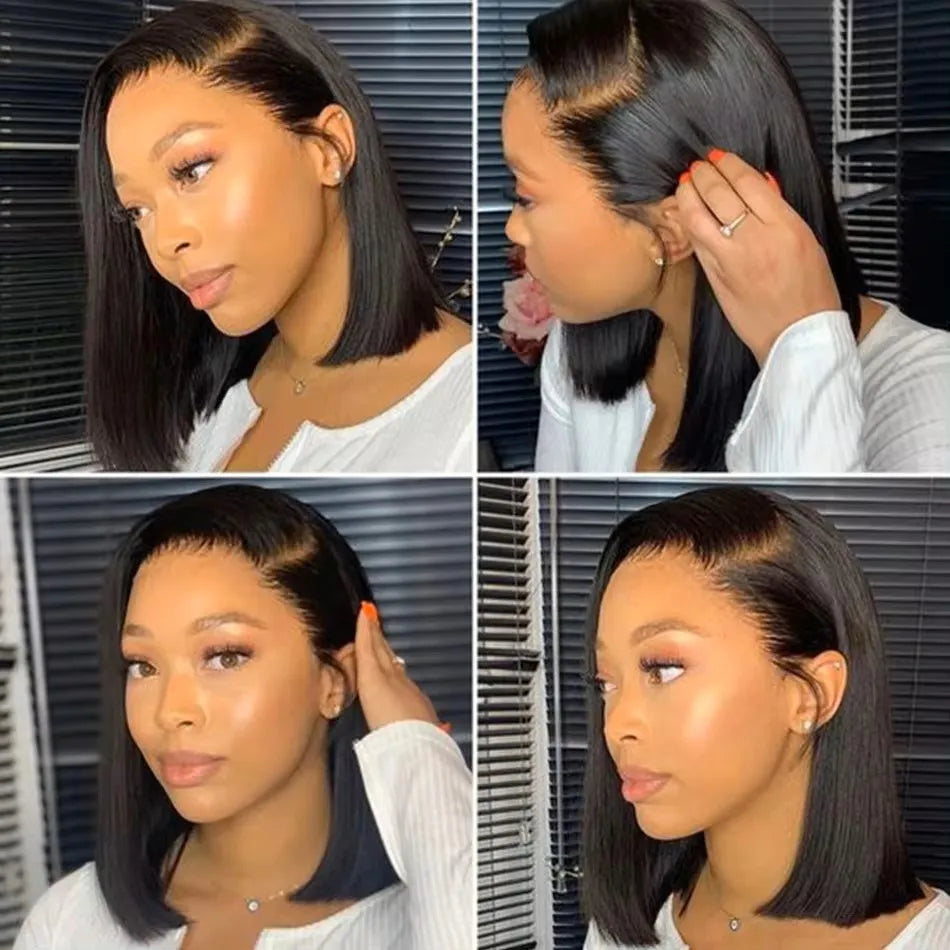 Short Straight Bob Lace Front Brazilian Raw Vietnamese Hair 13x4 HD