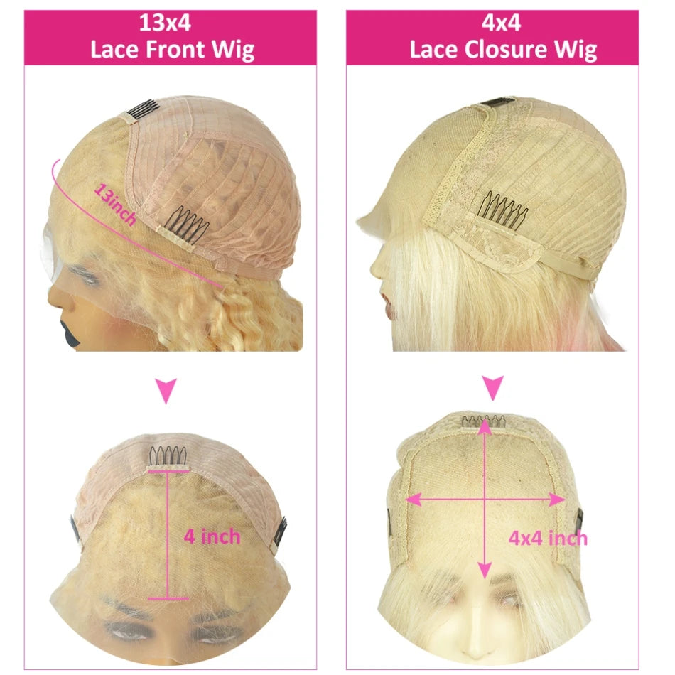 Sky Blue Lace Front Wig 613 HD Transparent 13X4 Pre plucked Human Hair