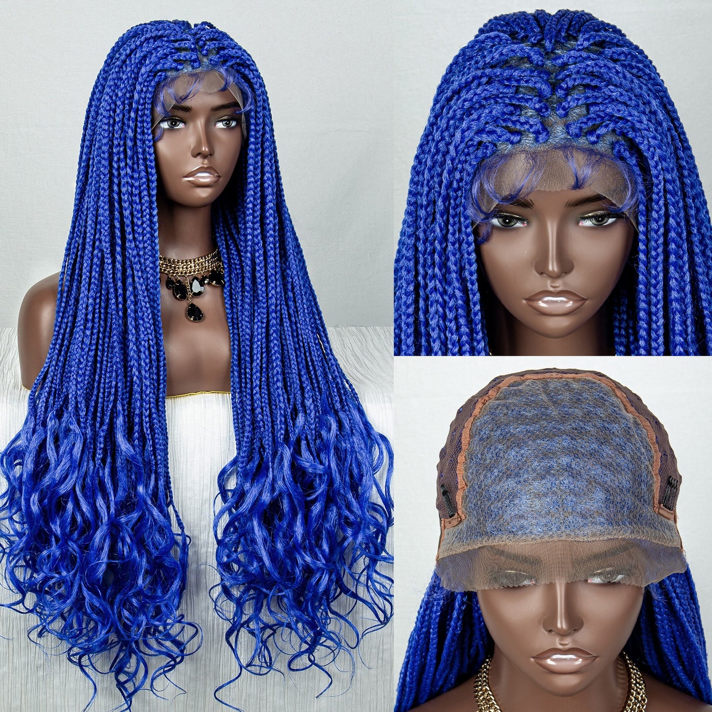 36 Inches Long Braided Wigs Synthetic Lace Front - Supreme Lush Hair