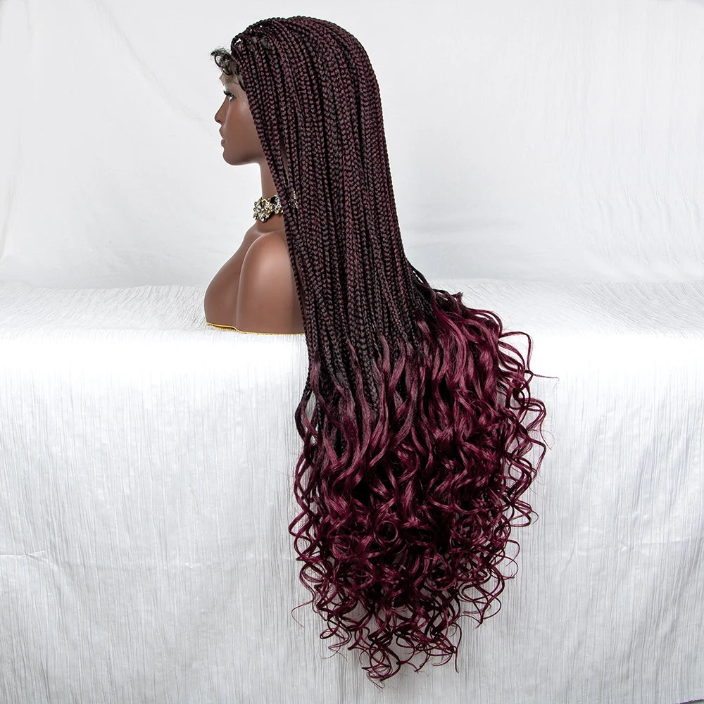Water Wave Braided Synthetic Lace Front Wig with Baby Hair - Supreme Lush Hair