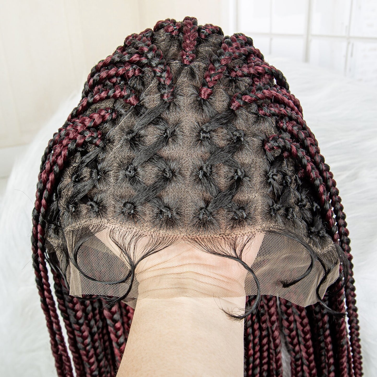 Knotless Cornrow Lace Box Braided Full Lace Synthetic Wigs - Supreme Lush Hair
