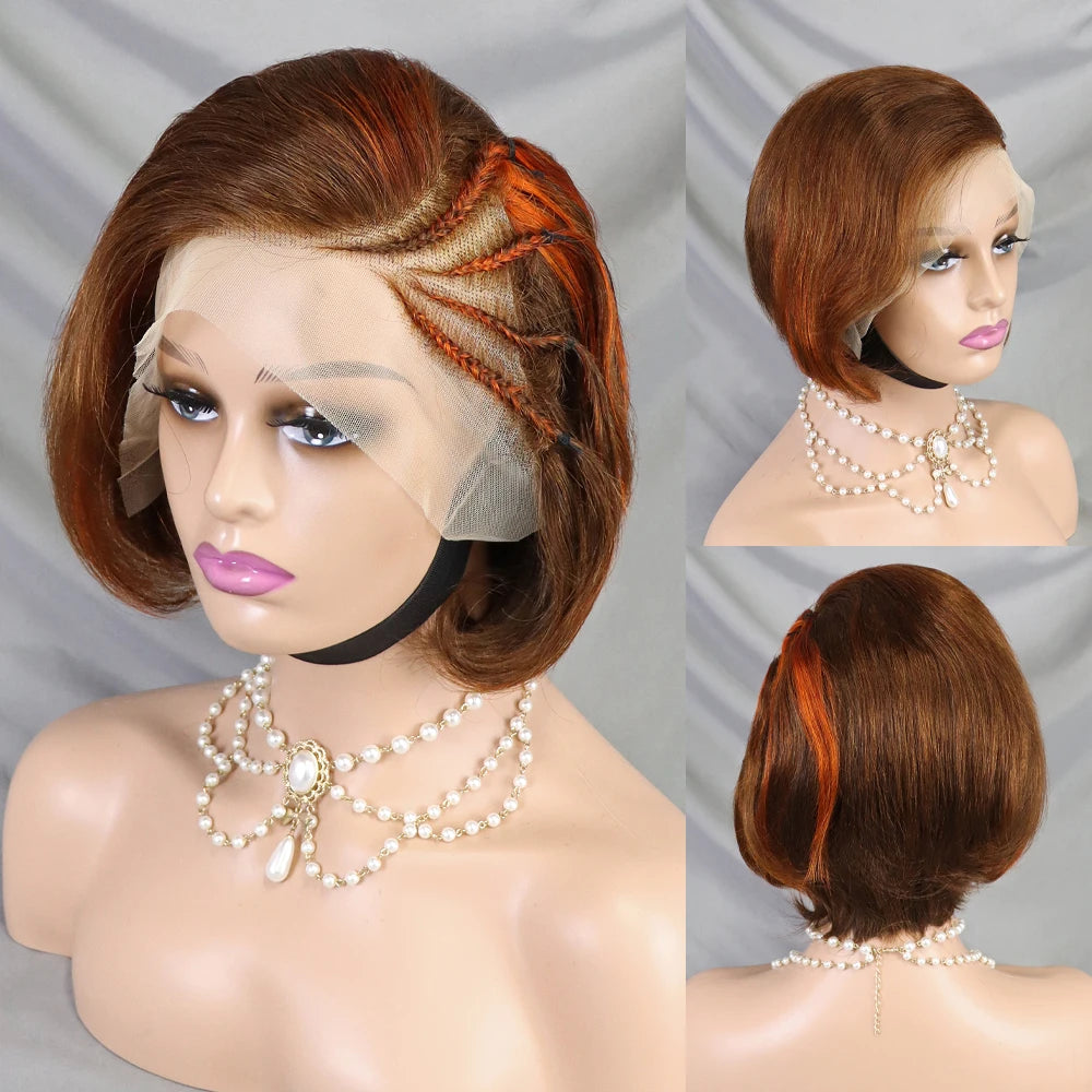 Pixie Cut perruque Short Curly Remy Human Hair Wigs