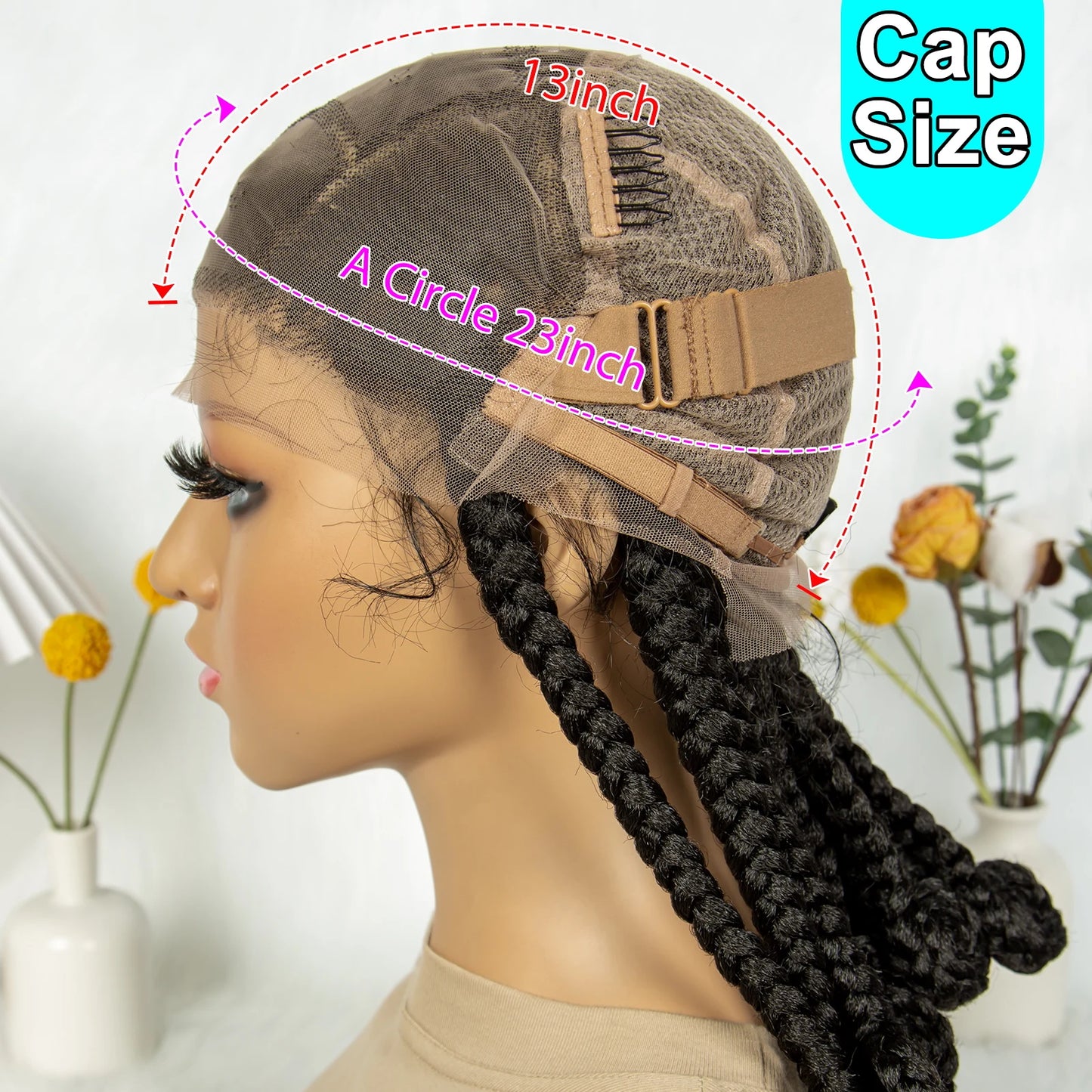 Full Lace Knotless Chunky Bantu Box Braided Wigs