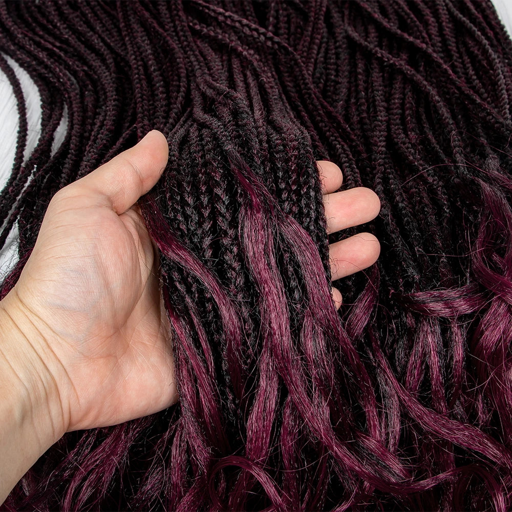 Water Wave Braided Synthetic Lace Front Wig with Baby Hair - Supreme Lush Hair