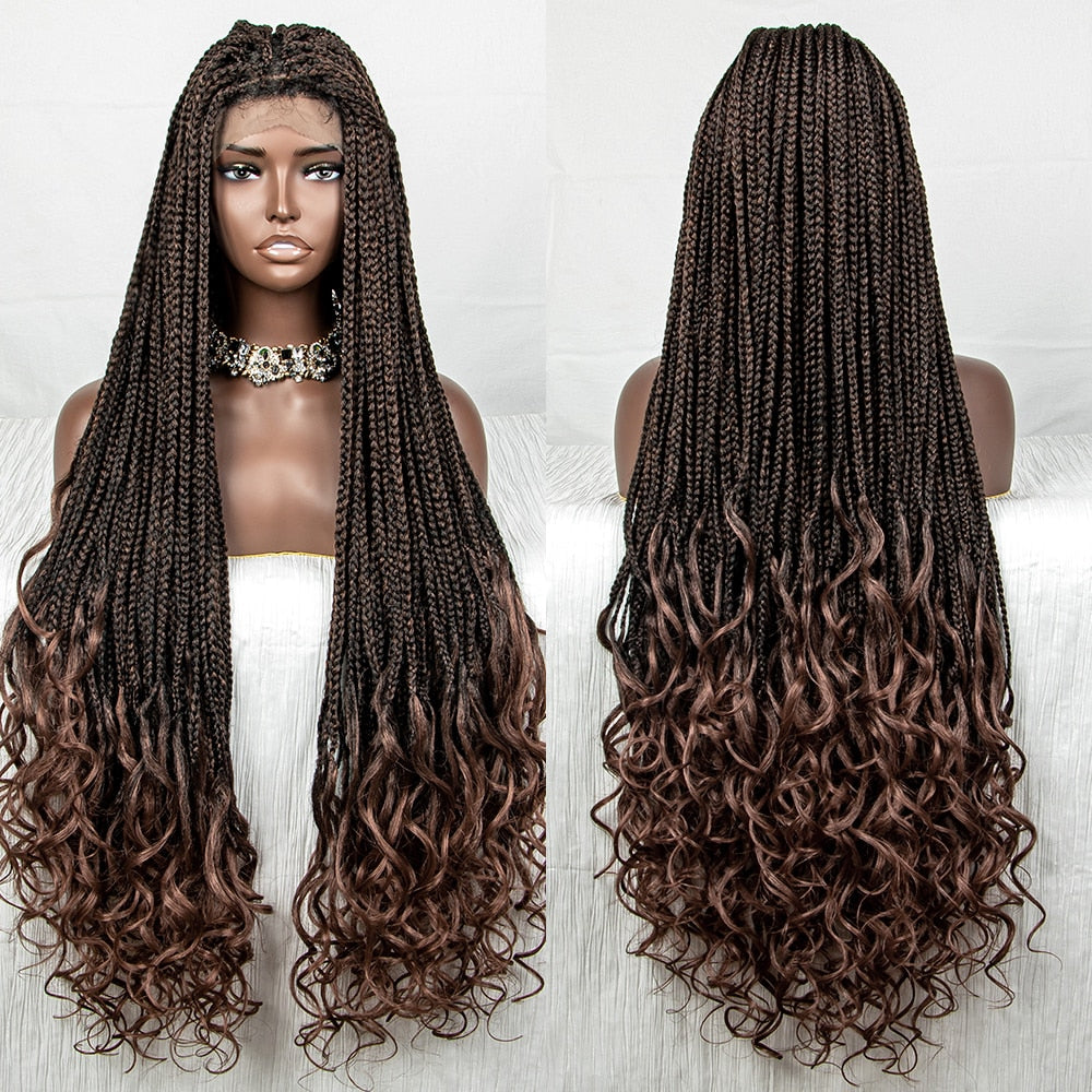 36 Inches Lace Front Long Braided Wig - Supreme Lush Hair