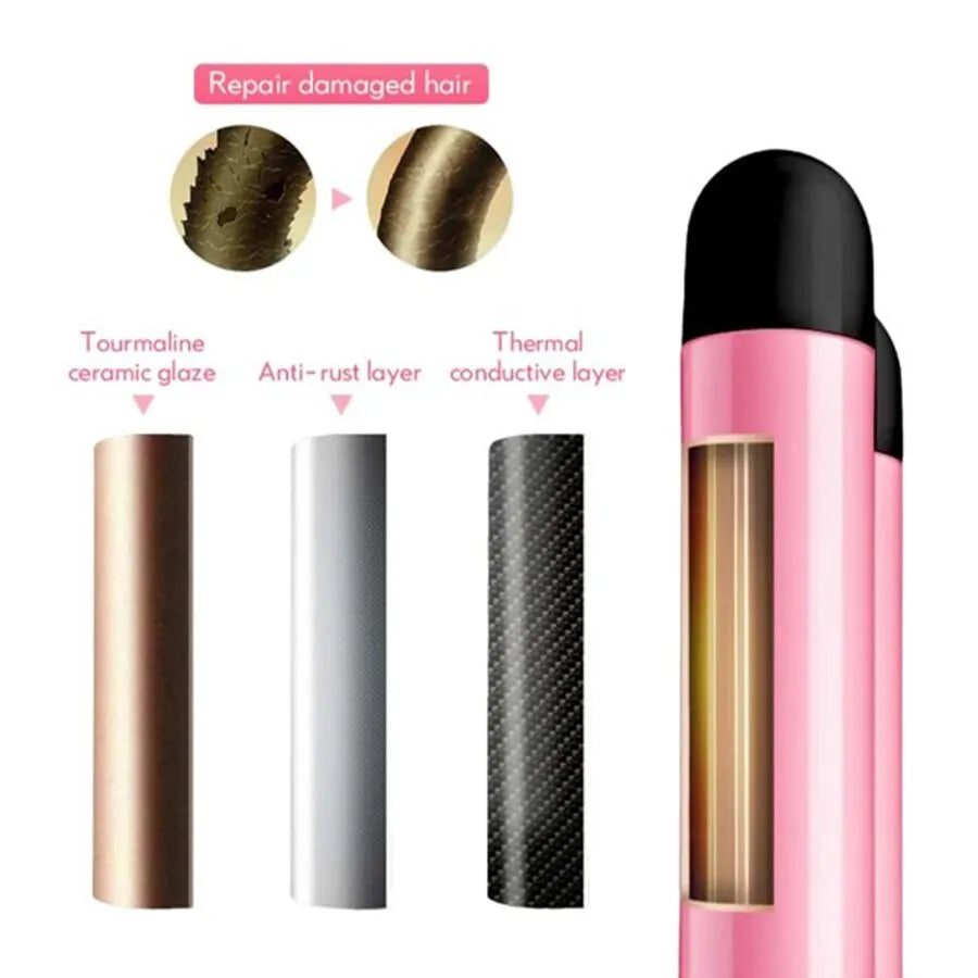 Professional Ceramic Three Tube Curler Portable Beach Wave Water Ripple Shaped Curler Portable Lazy Curler DIY Hairstyle Tool