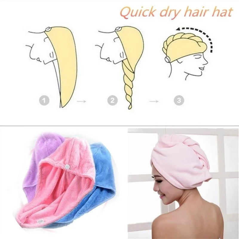 Hair Towel Wrap Fast Dry Hair Towel Super Absorbent Microfiber Coral Velvet Hair Drying Towel