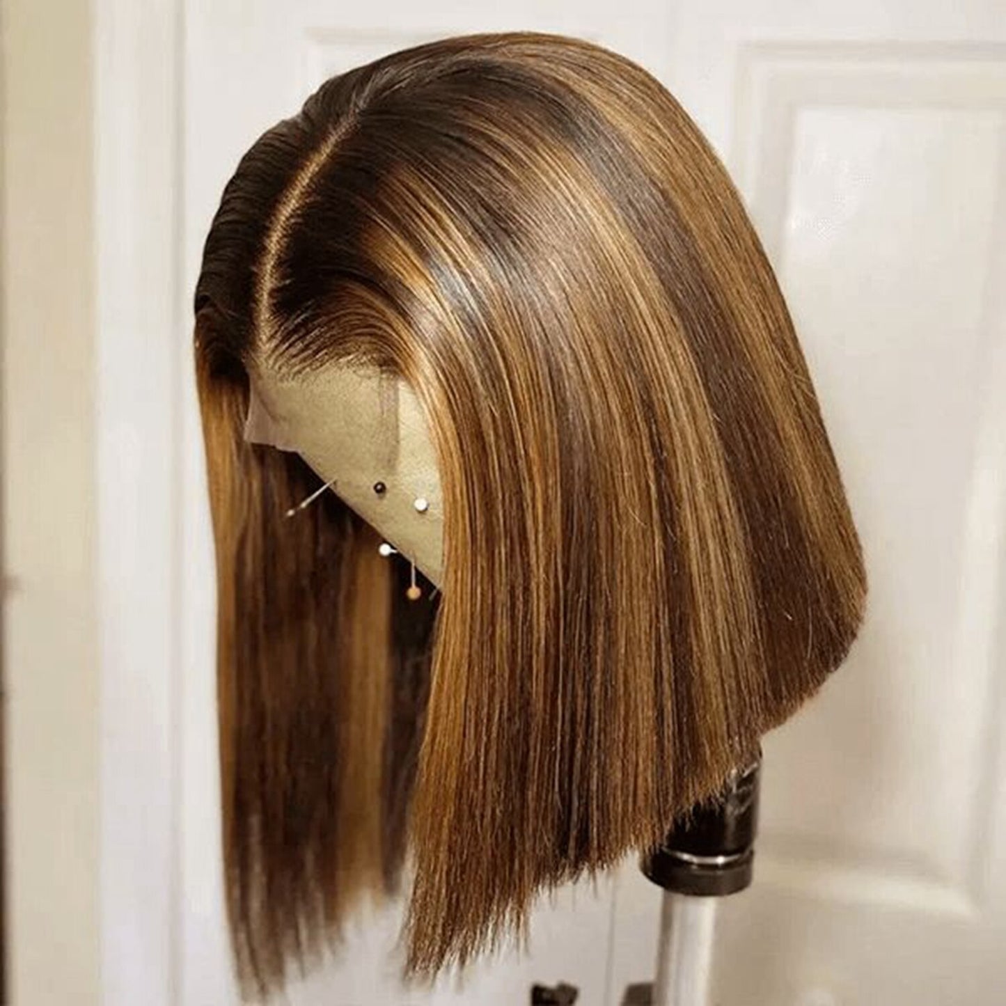 Highlight Straight Bob Lace Front Human Hair Transparent Lace - Supreme Lush Hair