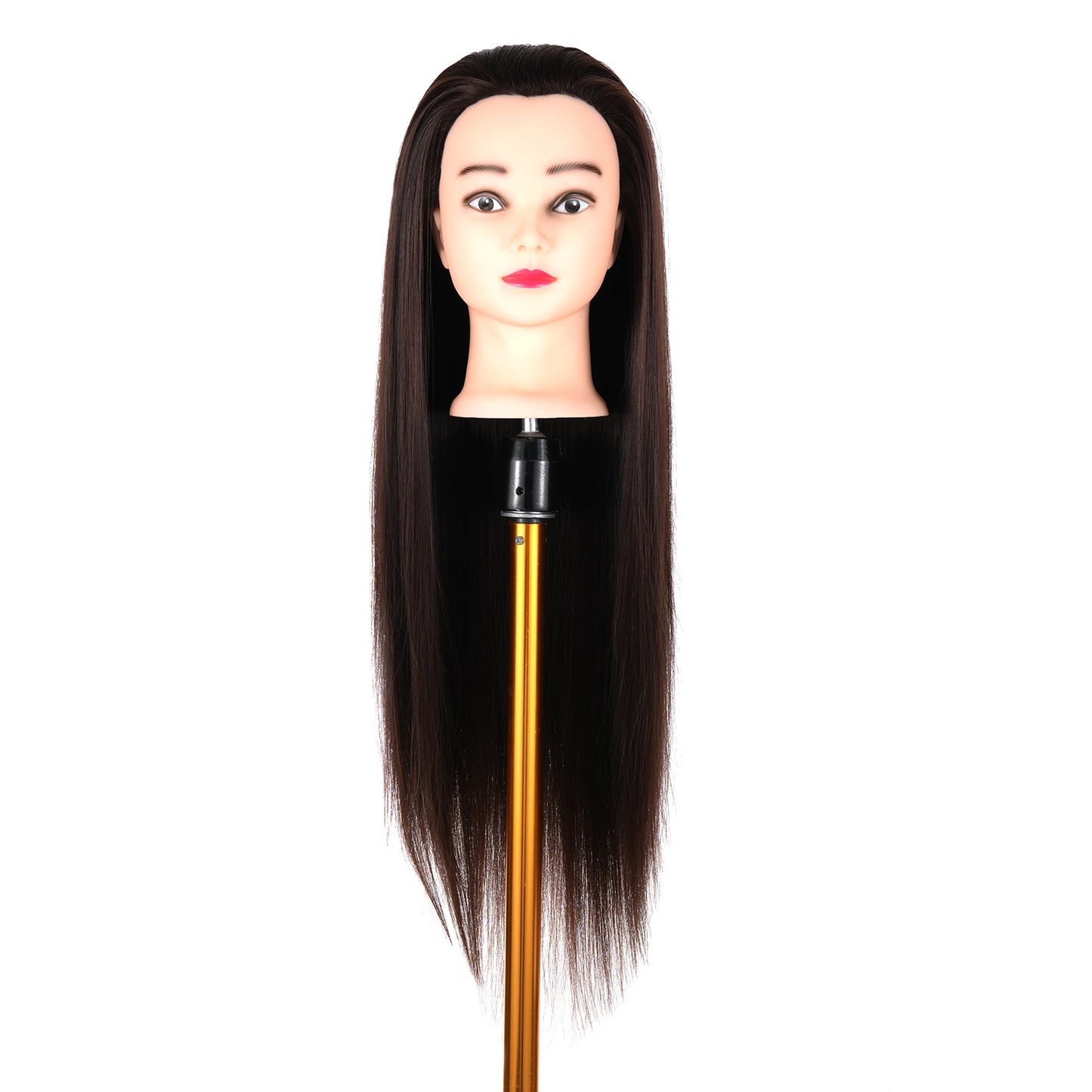 30% Human Hair Mannequin Head with Clamp Holder for Braiding Hair Styling Practice 24'' Manikin Head for Hairdresser Cosmetology