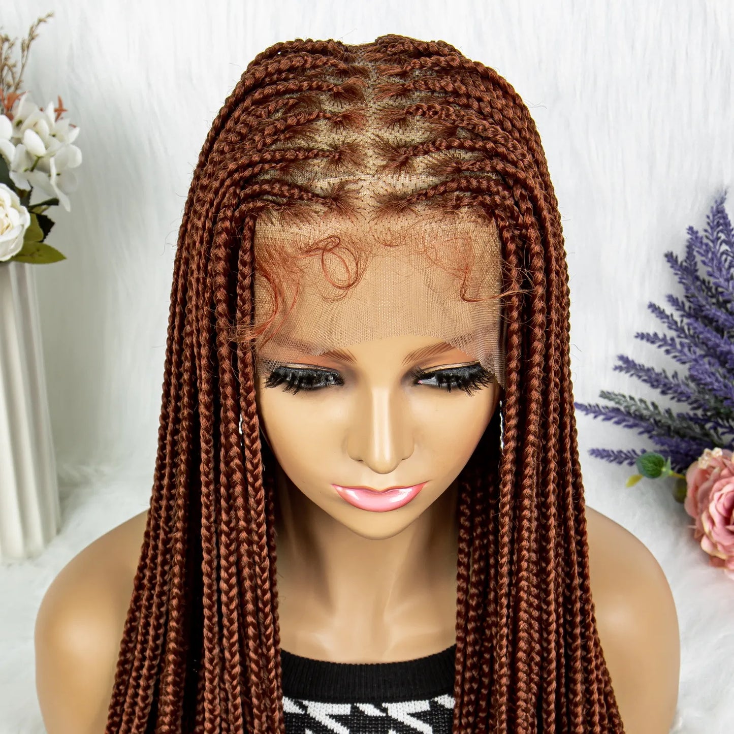 Synthetic Transparent HD Full Lace Braided Wigs Knotless Box Cornrow