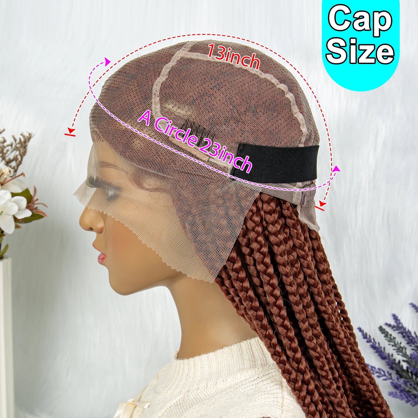 Lace Braided Crochet Knotless Box Cornrow With Beads