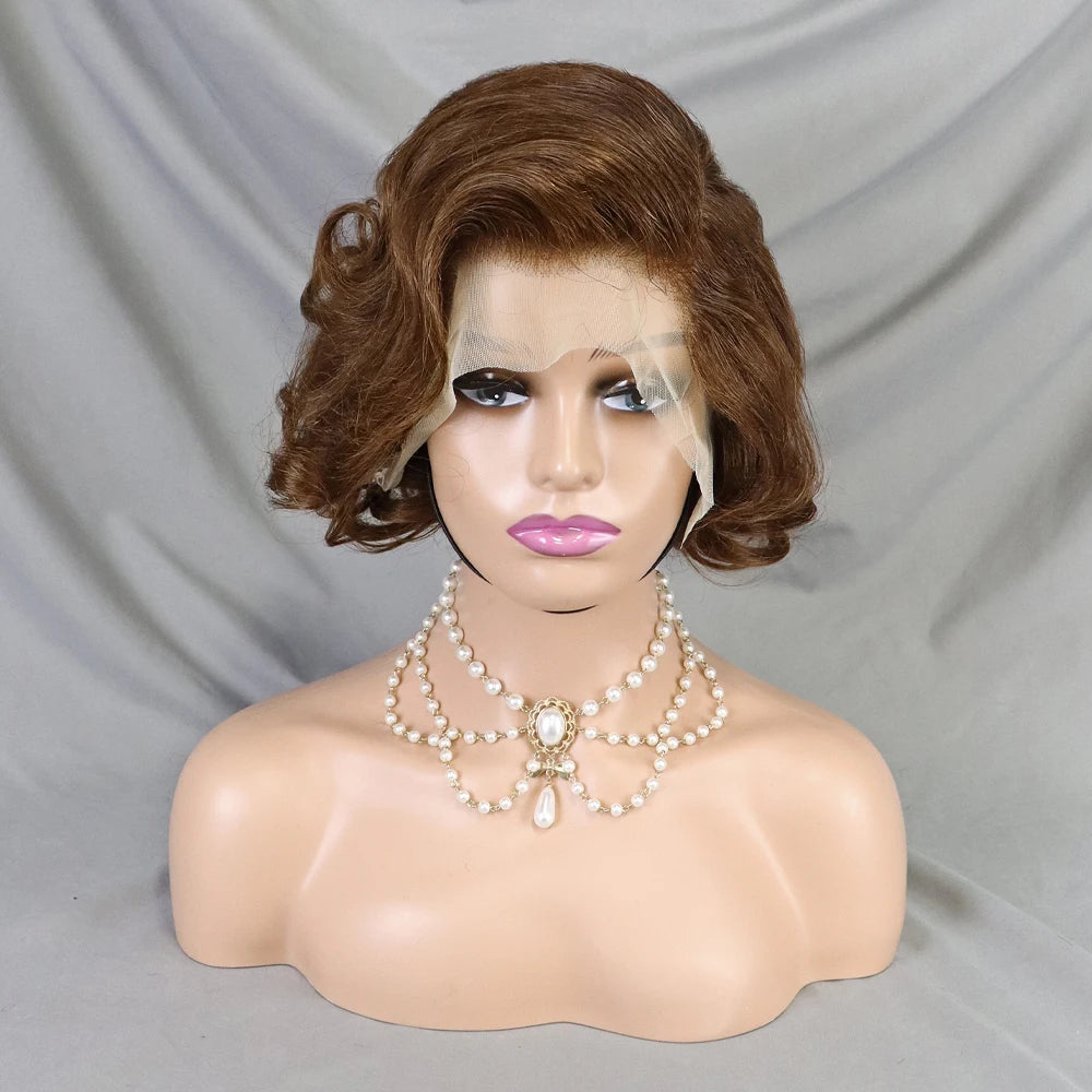 Pixie Cut Wig Short Bob Human Hair Transparent Lace Human Hair