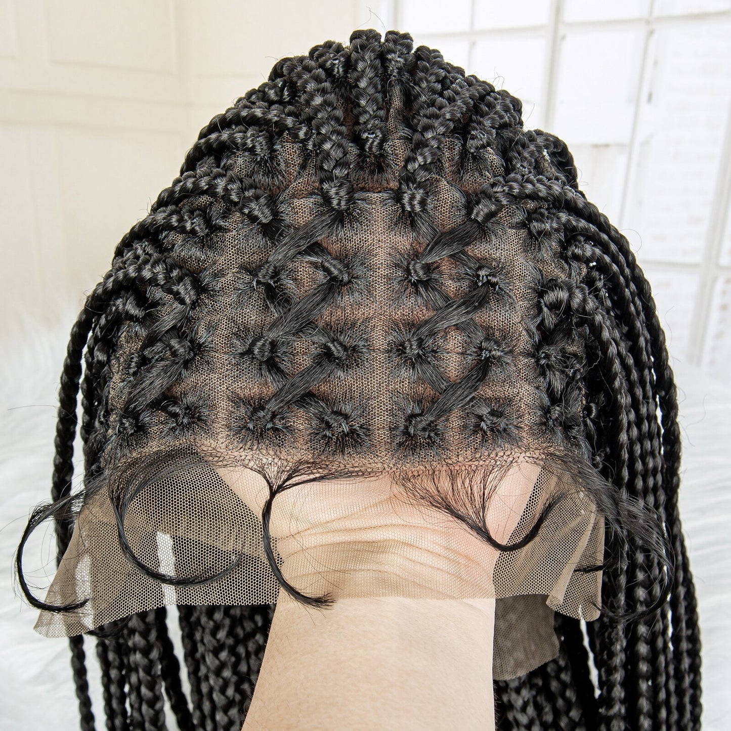Knotless Cornrow Lace Box Braided Full Lace Synthetic Wigs - Supreme Lush Hair