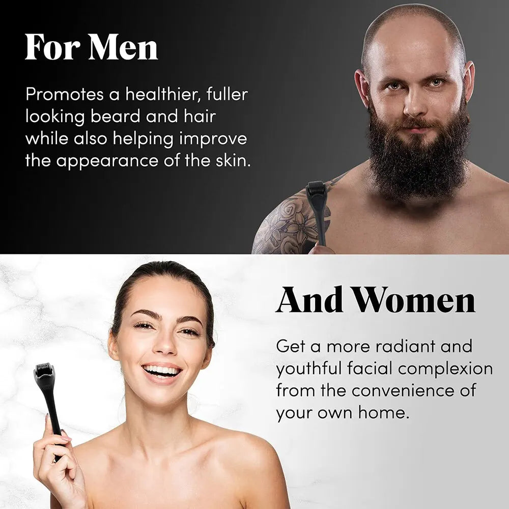 Micro Needle 540 Derma Roller Titanium Hair Regrowth Beard Growth Anti Hair Loss Treatment Thinning Receding