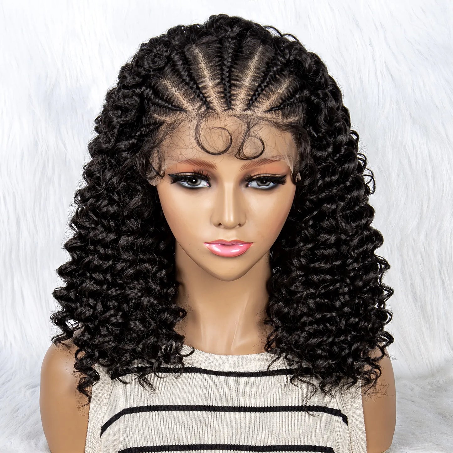 Lace Front Kinky Curly Cornrow Hair - Supreme Lush Hair