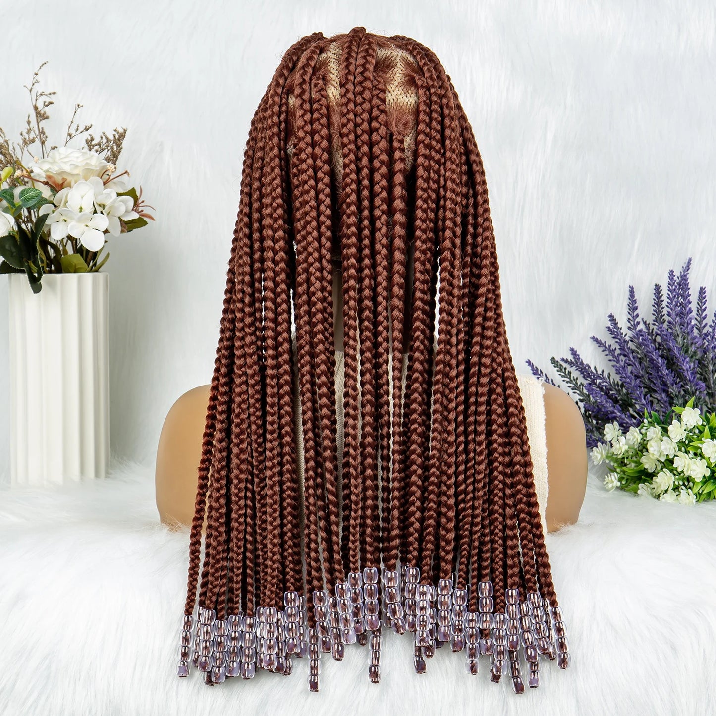 Lace Braided Crochet Knotless Box Cornrow With Beads