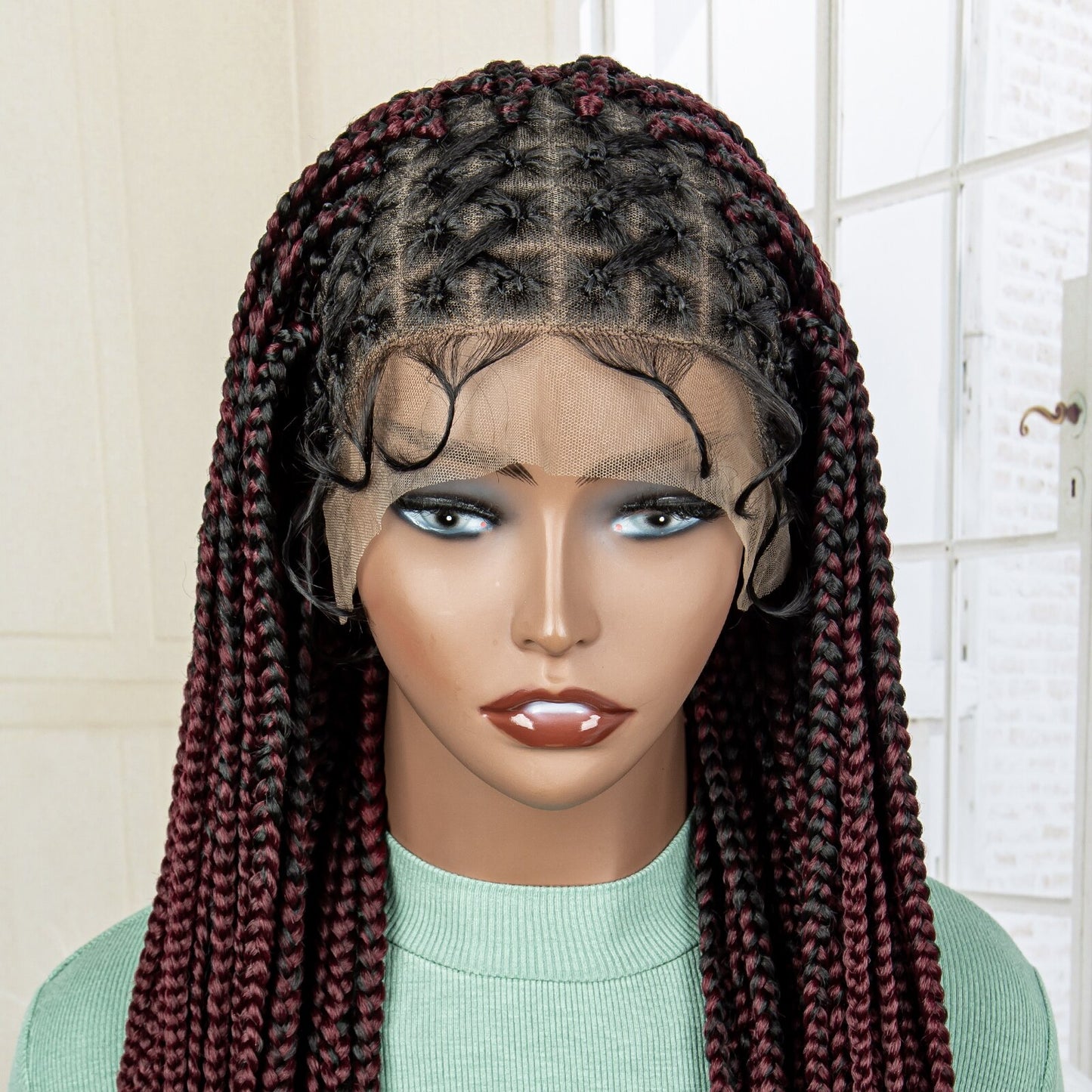 Knotless Cornrow Lace Box Braided Full Lace Synthetic Wigs - Supreme Lush Hair