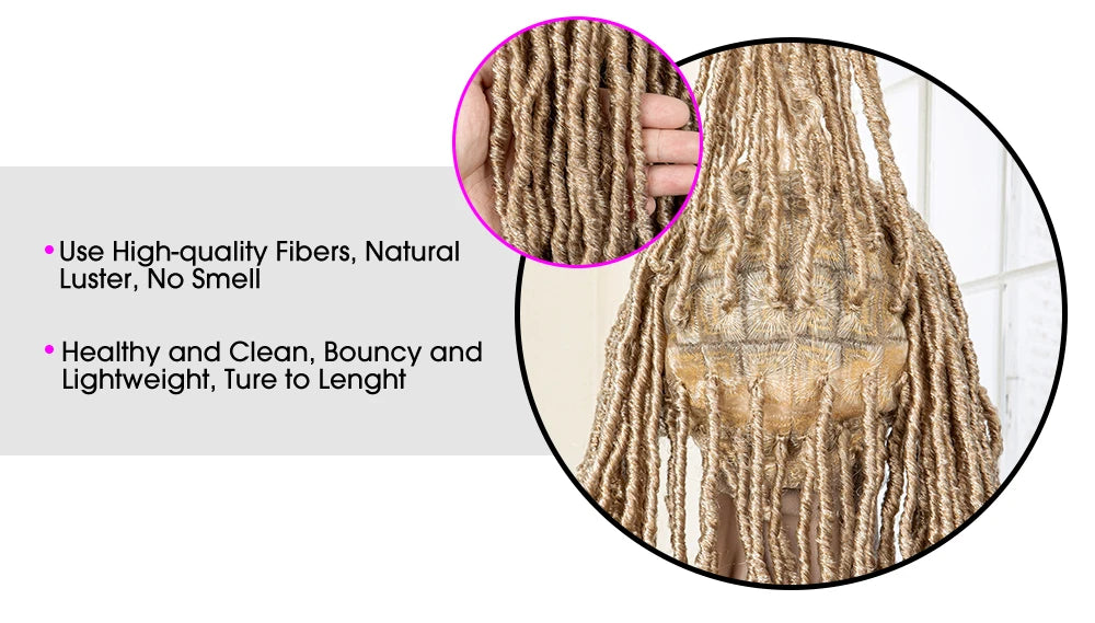Dreadlock Braided Synthetic Full Lace 36 Inches - Supreme Lush Hair