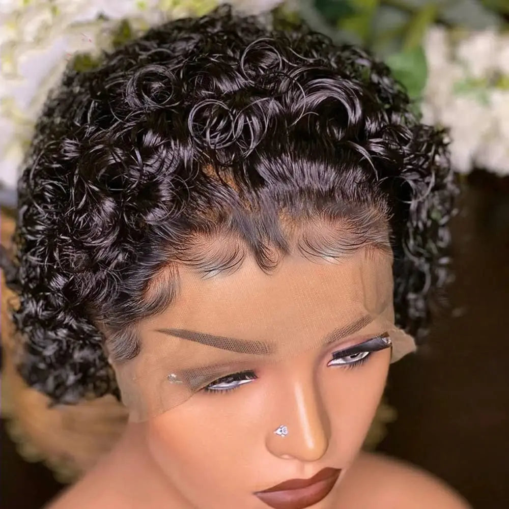 Pixie Cut Short Bob Curly Human Hair