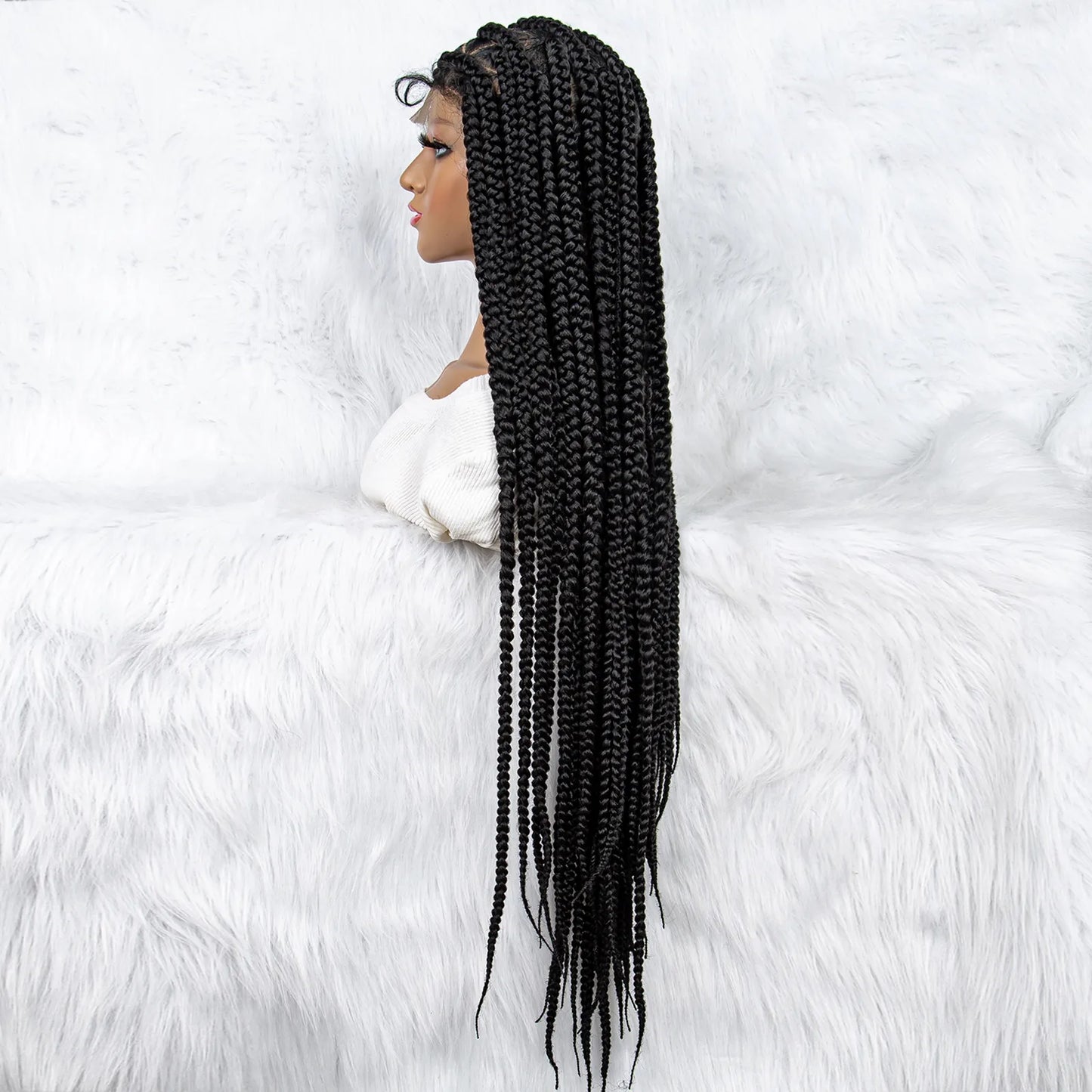 Lace Front Big Knotless Box Braids Wig - Supreme Lush Hair