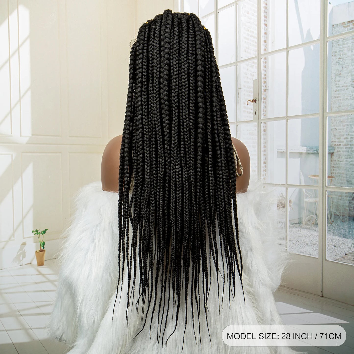 Knotless Cornrow Braids Lace Front Wigs 28 Inches Hair