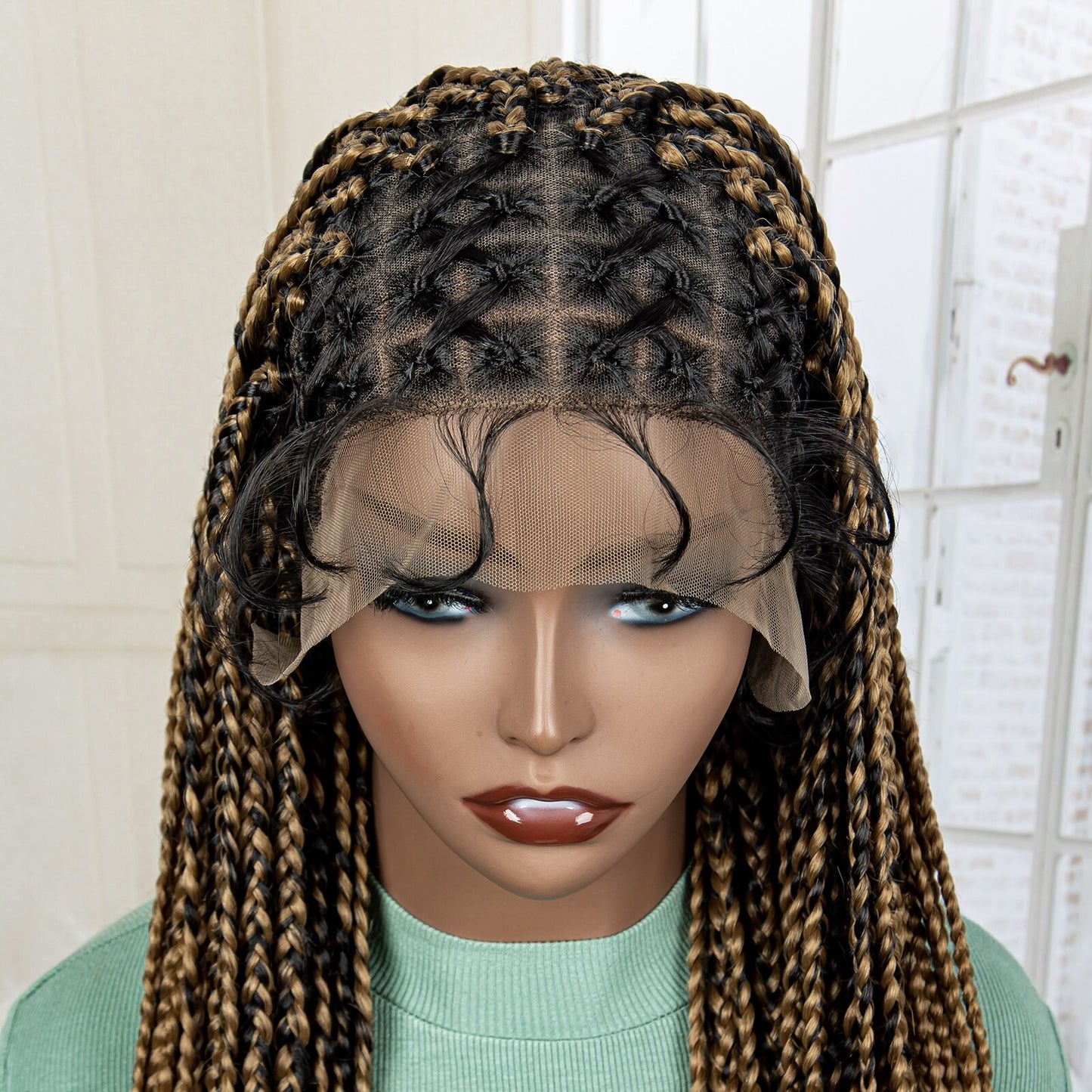 Knotless Cornrow Lace Box Braided Full Lace Synthetic Wigs - Supreme Lush Hair
