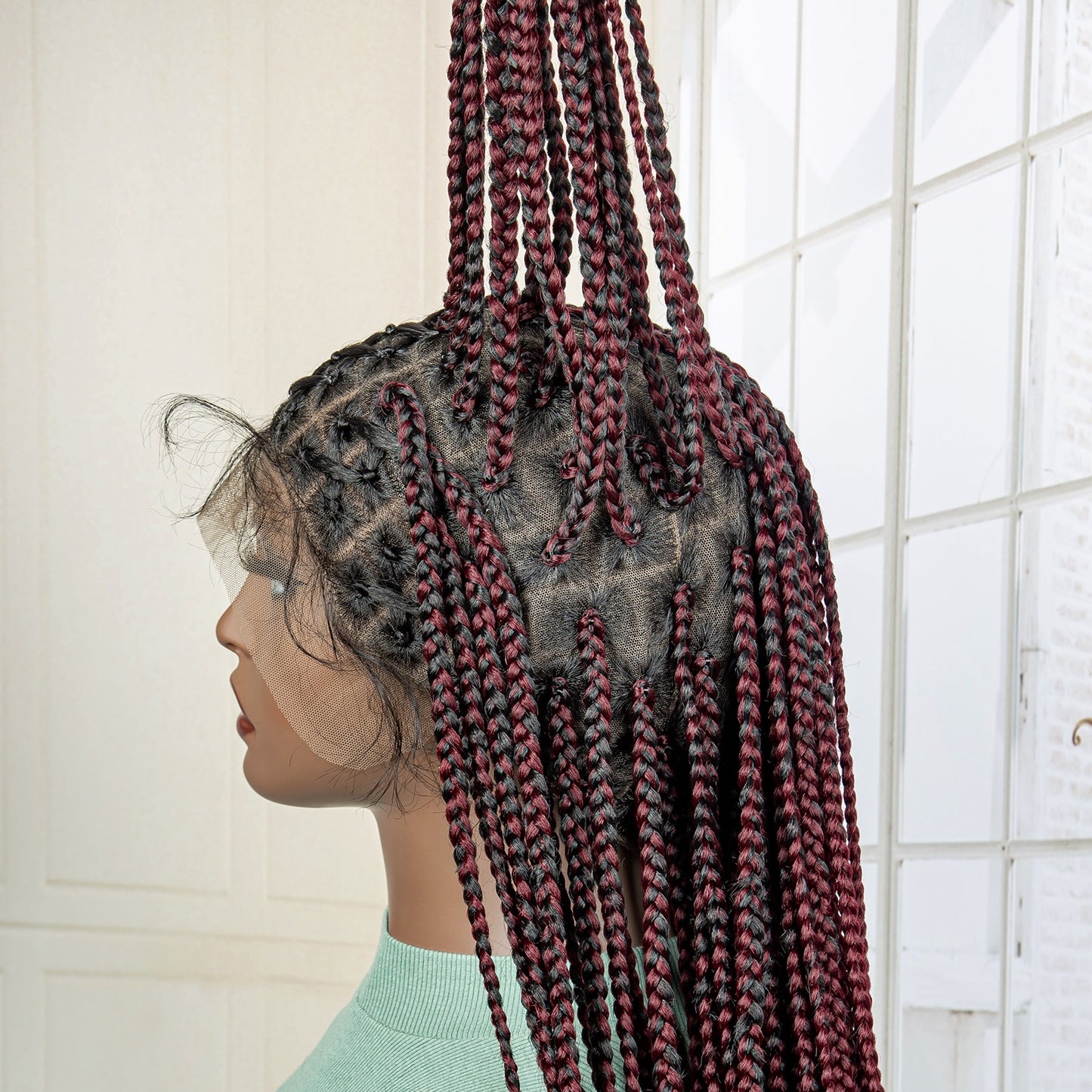 Knotless Cornrow Lace Box Braided Full Lace Synthetic Wigs - Supreme Lush Hair