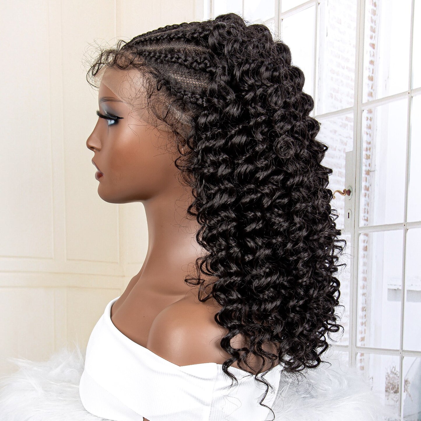Lace Frontal Water Curly Wave Braid with Baby Hair - Supreme Lush Hair