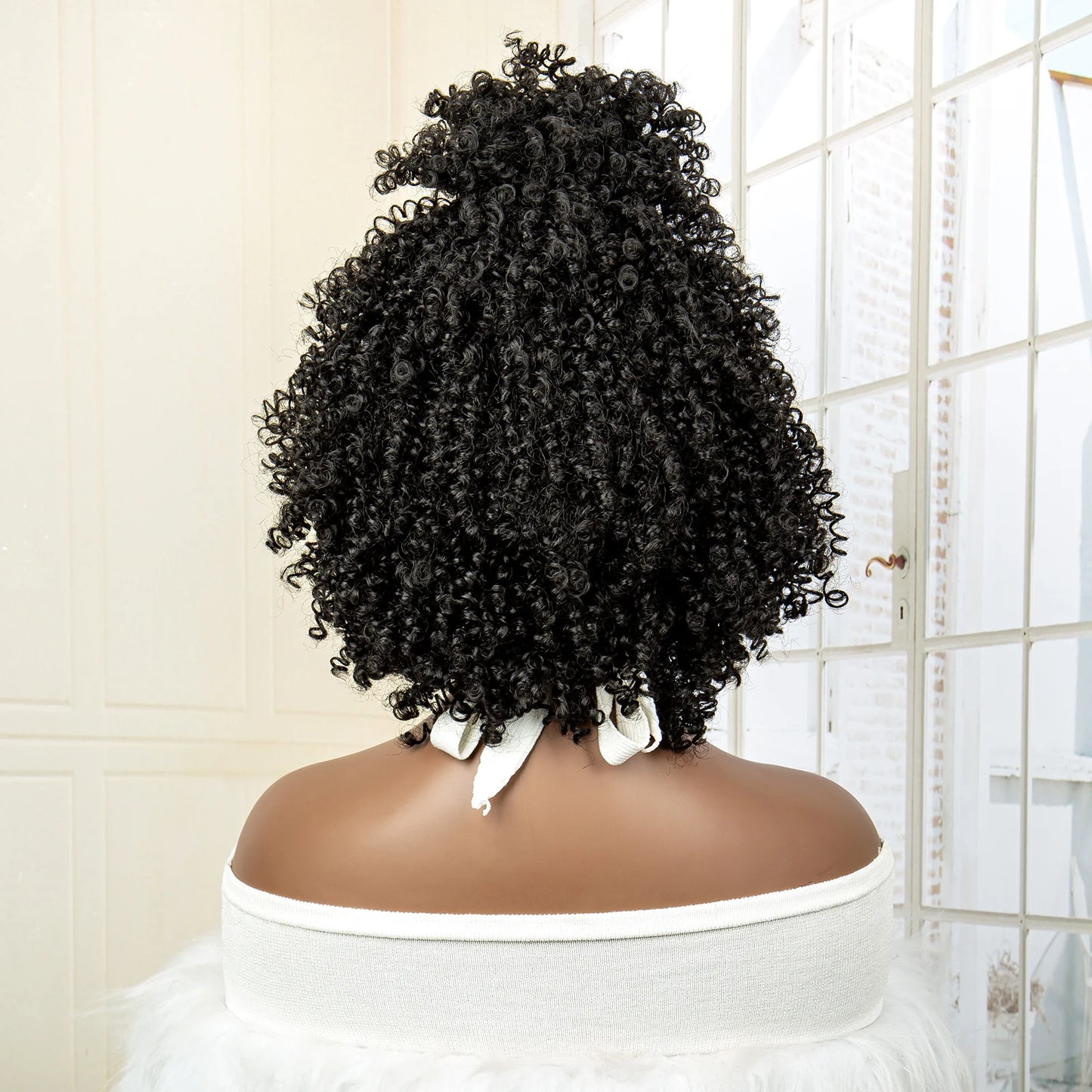 Short Synthetic Blonde Braided Wigs with Baby Hair Jerry Curly Hair Wigs Curly Bob Wig with Buns
