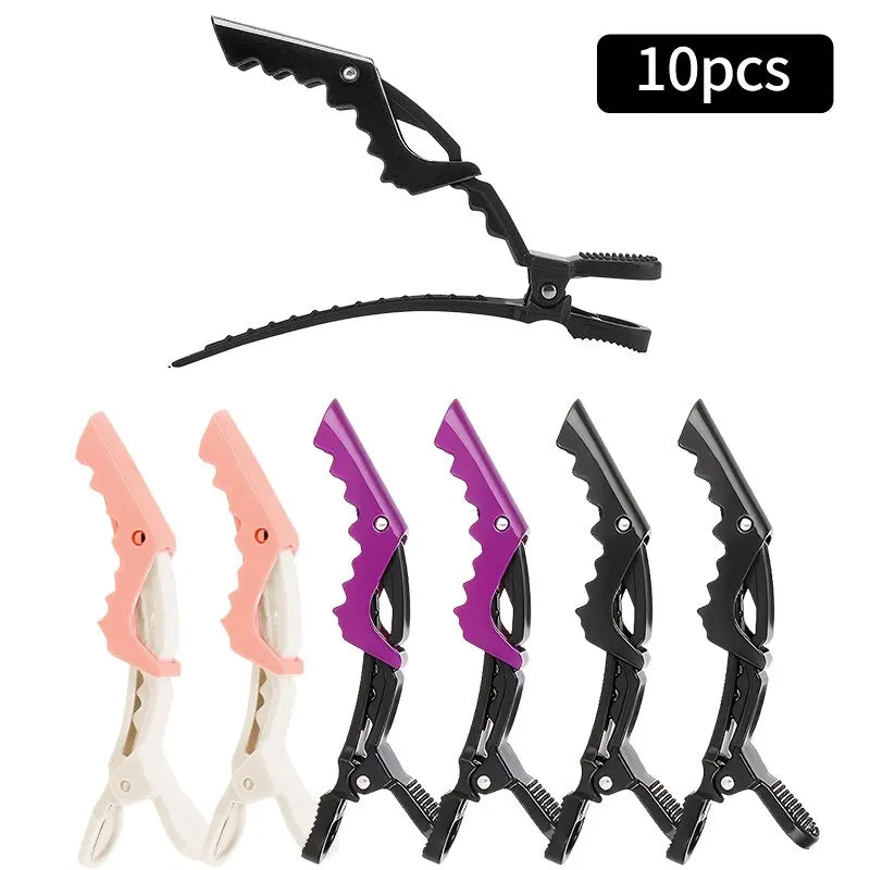 10pcs Hair Styling Sectioning Barrettes Professional Non Slip Alligator Clips Salon DIY Accessories
