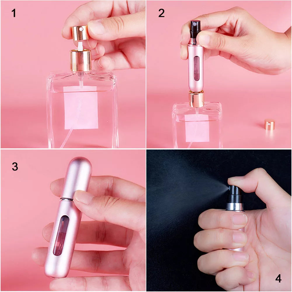 8/5ml Perfume Atomizer Portable Liquid Container For Cosmetics Traveling Mini Spray Empty Refillable Bottle